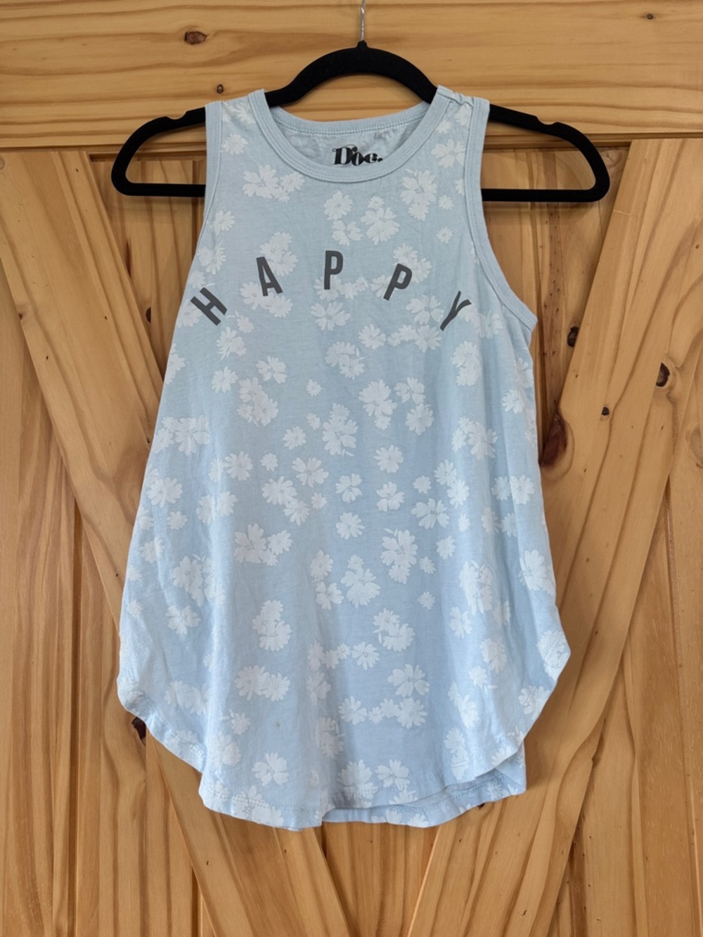 Diva Light Blue Floral 'Happy' Tank